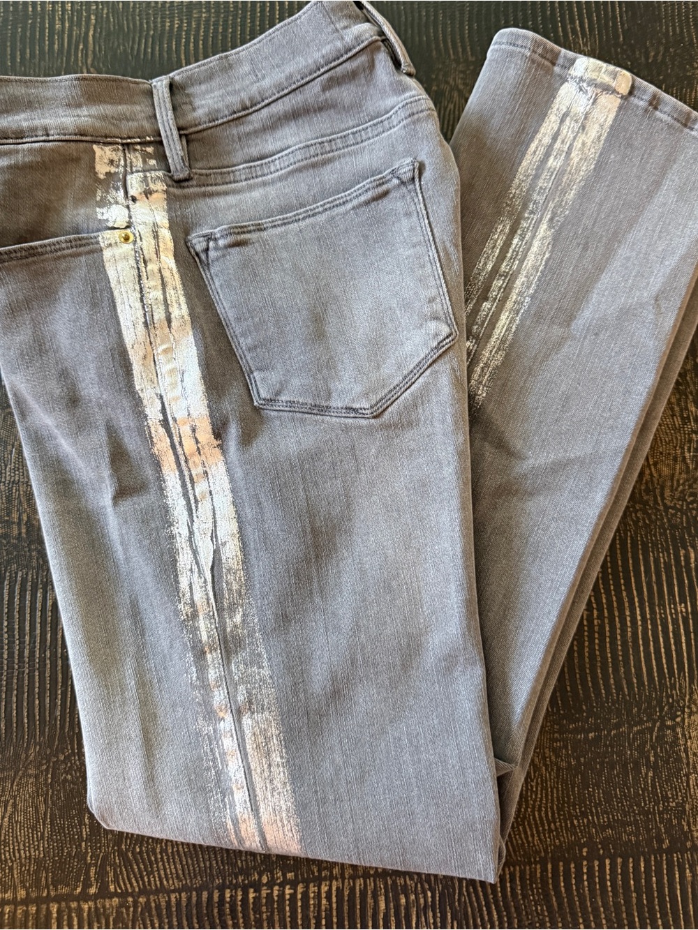 Frame Le High Slim-Straight Foil Tux Jeans High-Rise Grey Sz 26 | GUC